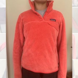 Womens coral Patagonia Re-Tool Snap-T Pullover